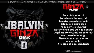 J BALVIN FT NICKY JAM GINZA REMIX LETRA [upl. by Sink]