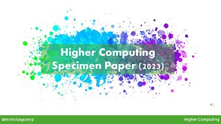 Higher Computing Specimen  Q8 Count occurrences trace table [upl. by Bethanne]