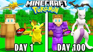 I Survived 100 Days in Minecraft POKEMON [upl. by Iamhaj315]