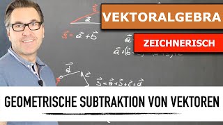 Wie subtrahiere ich Vektoren zeichnerisch  Geometrische Subtraktion von Vektoren  Vektoralgebra [upl. by Bibeau526]