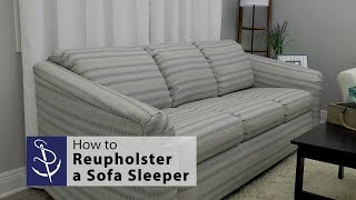 How to Reupholster a Sofa Sleeper  Sofa Bed [upl. by Olympium]