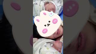 Mother Twin Newborns After CSection lovely moment baby motherslove twinbaby newbornbaby moment [upl. by Amaris]