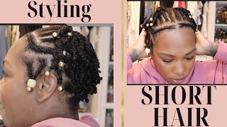 Braiding amp Styling SHORT NATURAL HAIR [upl. by Ozner608]