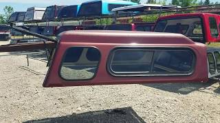 Used Jeraco fiberglass truck cap for sale 94 to 04 S10 short bed 76 in Midroof design Brown [upl. by Bernt973]