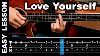 How To play Love Yourself Justin Bieber Guitar Lesson tabs  Tutorial  Chords [upl. by Laicram]