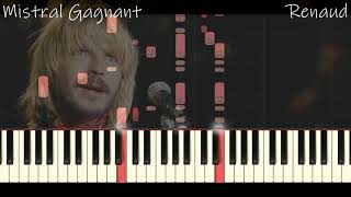 Mistral gagnant  Renaud  Piano tutorial [upl. by Jamill]