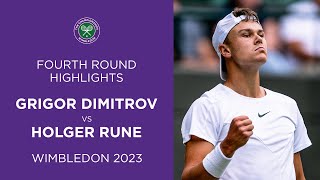 Grigor Dimitrov vs Holger Rune Fourth Round Highlights  Wimbledon 2023 [upl. by Radferd]