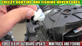 1989 Force 99 Horsepower Gamefisher outboard water test MINITRUCK swimming and no fish [upl. by Yrogreg]