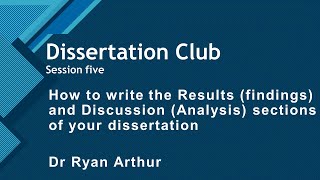 How to write the results findings and Discussion Analysis sections of your dissertation [upl. by Renate]