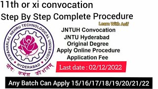 HOW TO APPLY OD JNTUH 2022  11th CONVOCATION  STEP BY STEP COMPLETE PROCESS [upl. by Atinele]