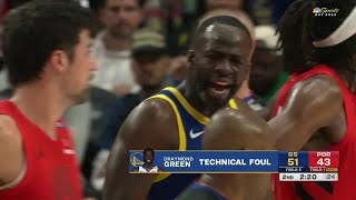 Draymond Green gets technical foul in the first game of the season  NBA on ESPN [upl. by Bartle387]