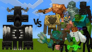 Distorted Warden vs All Mutant Mob  Minecraft Mob Battle [upl. by Gapin]