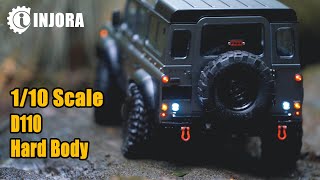 RC Crawler Body INJORA 110 Scale D110 Defender Hard Body [upl. by Lelia]