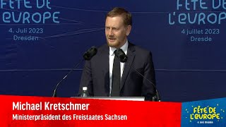 Europäisches Jugendfest quotFête de l’Europequot  Rede Kretschmer [upl. by Stefano]