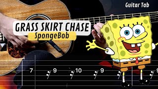 SpongeBob  Grass Skirt Chase  Guitar Tabs  Guitar Tutorial [upl. by Amero]