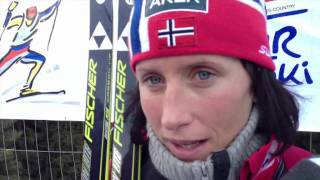 Tour de Ski 2012  Marit Bjoergen interview [upl. by Terrijo26]