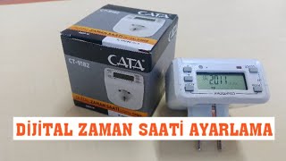 DİJİTAL ZAMAN SAATİ AYARLAMA CATA CT9182 saat timer tavuk kümes köy village chicken ısıtma [upl. by Thorin]