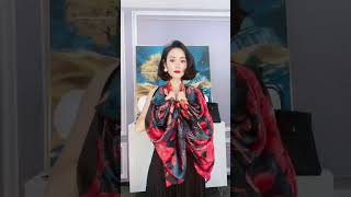 How to Tie a Silk Wrap  SUNXZZ100 Silk Shawl [upl. by Taylor]