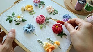 무료도안Free Pattern 사랑스런 입체꽃자수 l Lovely 3D flower embroidery [upl. by Brent]