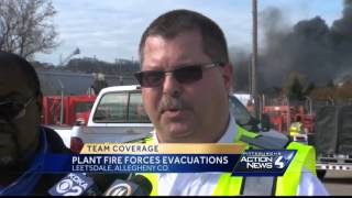 Team Coverage Leetsdale chemical plant fire forces evacuations [upl. by Adriaens]