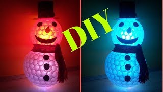 DIY MUÑECO DE NIEVE CON VASOS PLASTICOS ⛄ MANUALIDADES PARA NAVIDAD [upl. by Niotna]