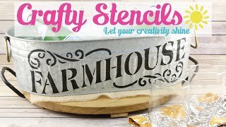 Stenciled Farmhouse Galvanized Tub [upl. by Maitilde]