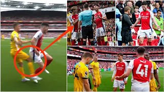 Declan Rice Red Carded For Kicking The Ball Off Joël Veltman  Arsenal vs Brighton [upl. by Flyn628]