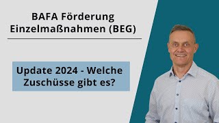 BAFA Förderung Einzelmaßnahmen BEG  2024  Zuschüsse für Dämmung Fenster Heizungstechnik KfW [upl. by Eedyah]