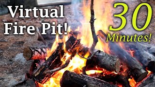 Virtual Fire Pit Burning Crackling Flames At Dawn Nostalgia Campfires 30 Full Minutes ASMR [upl. by Erdnoed]