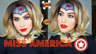 Miss Captain America halloween makeup [upl. by Forelli]