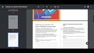 A Sneak Peek in Our New Workbook quotDefining you Brands USPquot [upl. by Gardell]