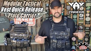 YAKEDA Modular Tactical Vest Quick Release Plate Carrier  Airsoft Review en Español [upl. by Engracia]