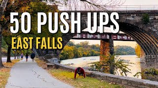 50 PUSH UPS IN A ROW  EAST FALLS [upl. by Anirehc707]