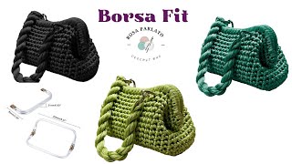 Tutorial borsa “Fit”uncinetto con chiusura a molla a scattoclutch bag [upl. by Nangem]