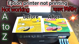 Epson printer color problem  epson printer color not printing correctly [upl. by Notterb]