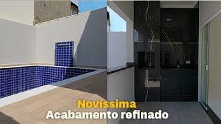 R 389 MIL  Casa com nova com piscina e fino acabamento em Itanhaém  SP [upl. by Ahseinar]