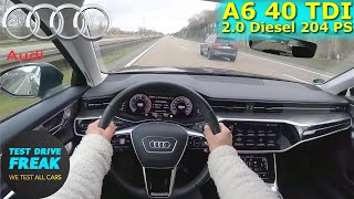 2022 Audi A6 Avant 40 TDI Quattro 204 PS TOP SPEED AUTOBAHN DRIVE POV [upl. by Enivid968]