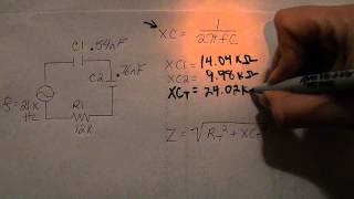 Resistive Capacitive Series Circuit Calculations [upl. by Irik]