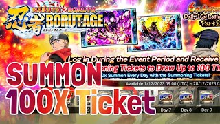 Summon 100X ticket 6th Anniversary Naruto X Boruto Ninja Voltage [upl. by Alithia]