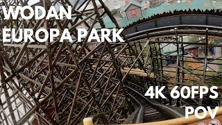 Wodan front row POV 4K 60 fps  Europa Park Germany 2024 [upl. by Oicneserc]