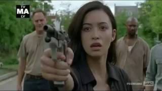 The Walking Dead 7x08 Rosita Shoots At Negan [upl. by Akenal]