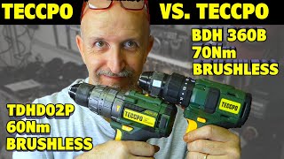 Trapano avvitatore Teccpo Brushless a percussione TDHD02P VS BDH 360B 60 Nm VS 70 Nm [upl. by Tab323]