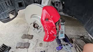 Range Rover Sport HST Front Brake Rotor and Pad Replacement HOW TO EASY INSTALL DO NOT PAY SOMEONE [upl. by Eniowtna]