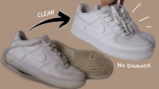 How to Clean NIKE AIR FORCE 1s  No Damage  deep 🧼  Satisfying shoe cleaning  ASMR [upl. by Henry]