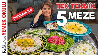 1 TEKNİK 5 MEZE 🤩 YILBAŞI SOFRASI MEZE ÇEŞİTLERİ Havuç Tarator Yoğurtlu Kereviz ve Pancar Mezesi [upl. by Fotinas]