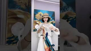 SUNXZZ Elegant Pattern Silk Shawl  How to Tie a Silk Shawl [upl. by Romain747]