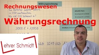 Währungsrechnung  Umrechnung EUR  USD  Rechnungswesen  Lehrerschmidt [upl. by Maag]