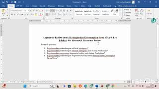 MUDAH DAN CEPAT MEMBUAT SISTEMATIK LITERATUR REVIEW KHUSUS PEMULA PART 1 RESEARCH QUESTION [upl. by Lovell489]