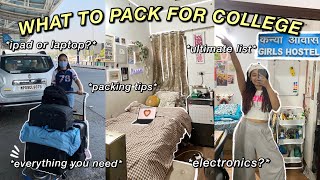 HOSTEL PACKING ESSENTIALS everything you need to bring to college hostel 🧳✈️ [upl. by Aicemed115]