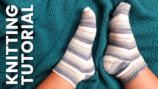 Toe Up Socks on DoublePointed Needles Full Tutorial [upl. by Bowne]